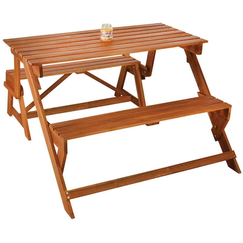Dakota Fields Burrell Folding Wooden Picnic Bench Wayfair.co.uk